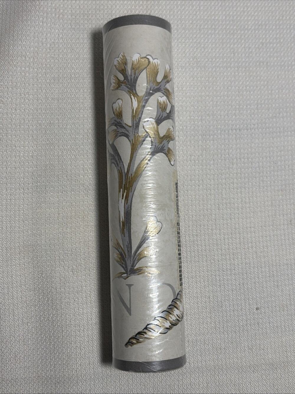 NIP NOS Vintage Sunworthy Wallpaper Border 166217 5 Yd Beige Gold Shells Coral